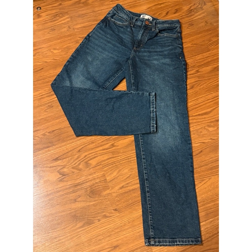 SO 90s Straight Jeans Teens Size 5 27W Dark Wash Good High‎ Rise Denim Pants